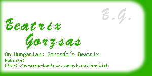 beatrix gorzsas business card